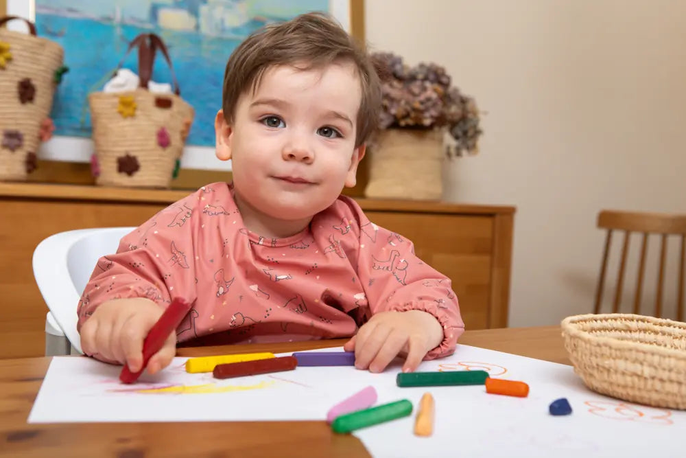 Babero para pintar pintorcito escolar para guardería Tiny Wolfie